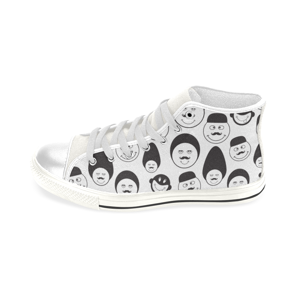 funny emotional faces Men’s Classic High Top Canvas Shoes (Model 017)