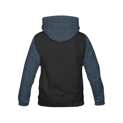 Green Plaid Hipster Style Hood & Sleeves All Over Print Hoodie for Men (USA Size) (Model H13)