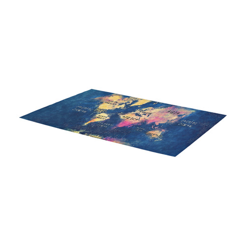 world map oceans and continents Area Rug 7'x3'3''