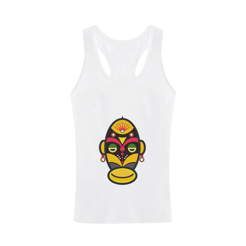 African Traditional Tribal Mask Men's I-shaped Tank Top (Model T32)