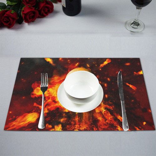 Amazing skull with fire Placemat 12’’ x 18’’ (Set of 4)