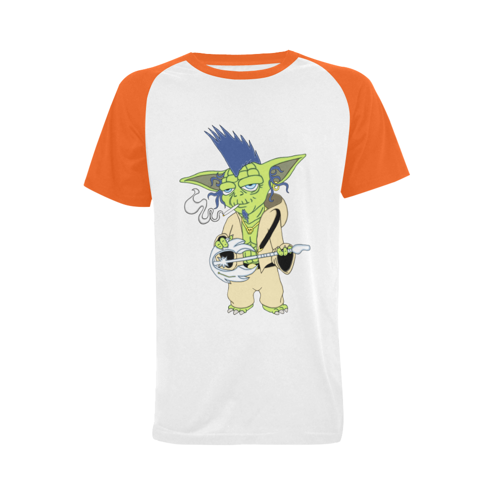 The Light Side Of The Force Blue Orange Men's Raglan T-shirt Big Size (USA Size) (Model T11)