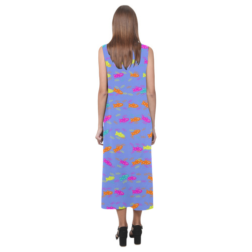 cute fish pattern A by FeelGood Phaedra Sleeveless Open Fork Long Dress (Model D08)