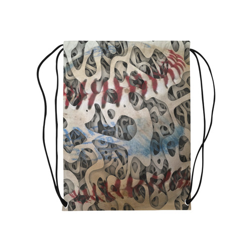 Baseball Squiggles Medium Drawstring Bag Model 1604 (Twin Sides) 13.8"(W) * 18.1"(H)