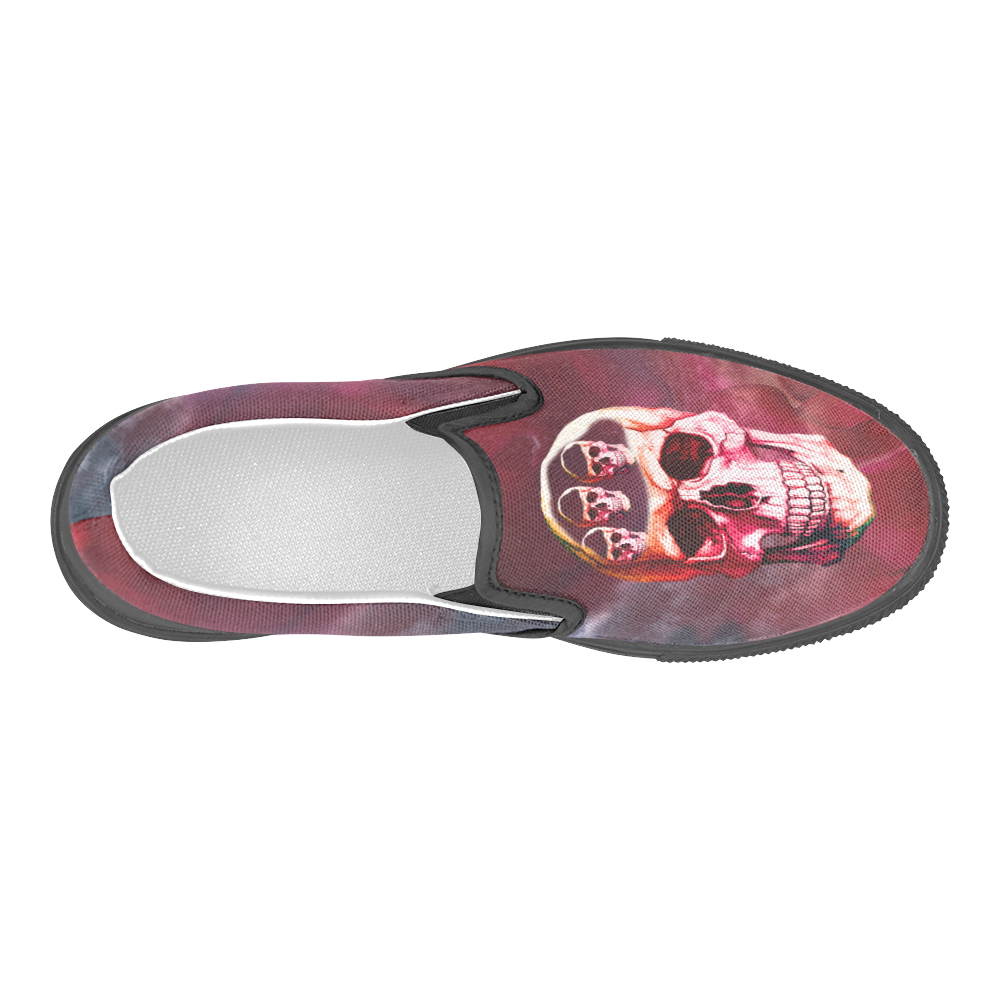 Funny Skulls Men's Slip-on Canvas Shoes (Model 019)