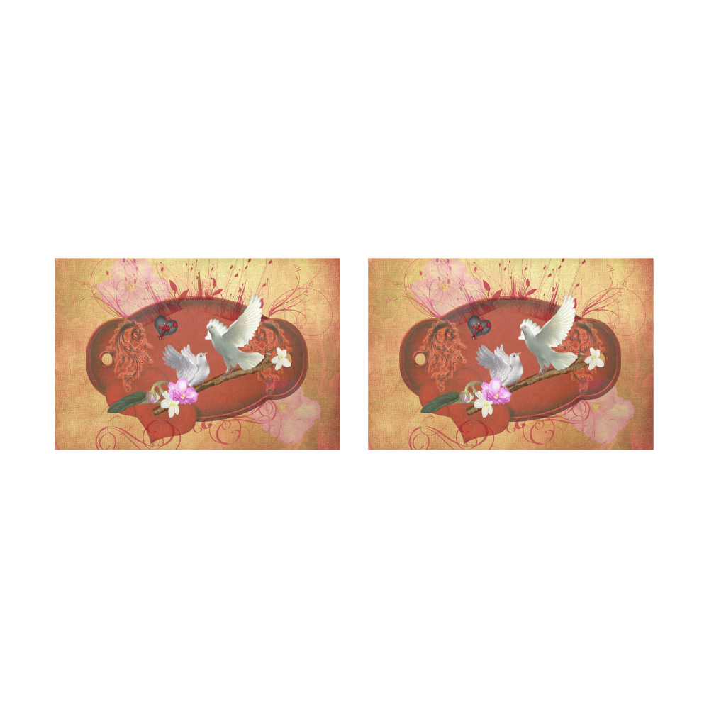 Wonderful dove couple Placemat 12’’ x 18’’ (Two Pieces)
