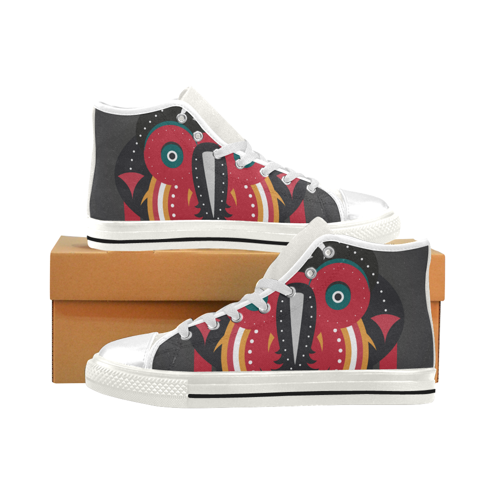 Ethnic African Tribal Art Men’s Classic High Top Canvas Shoes (Model 017)