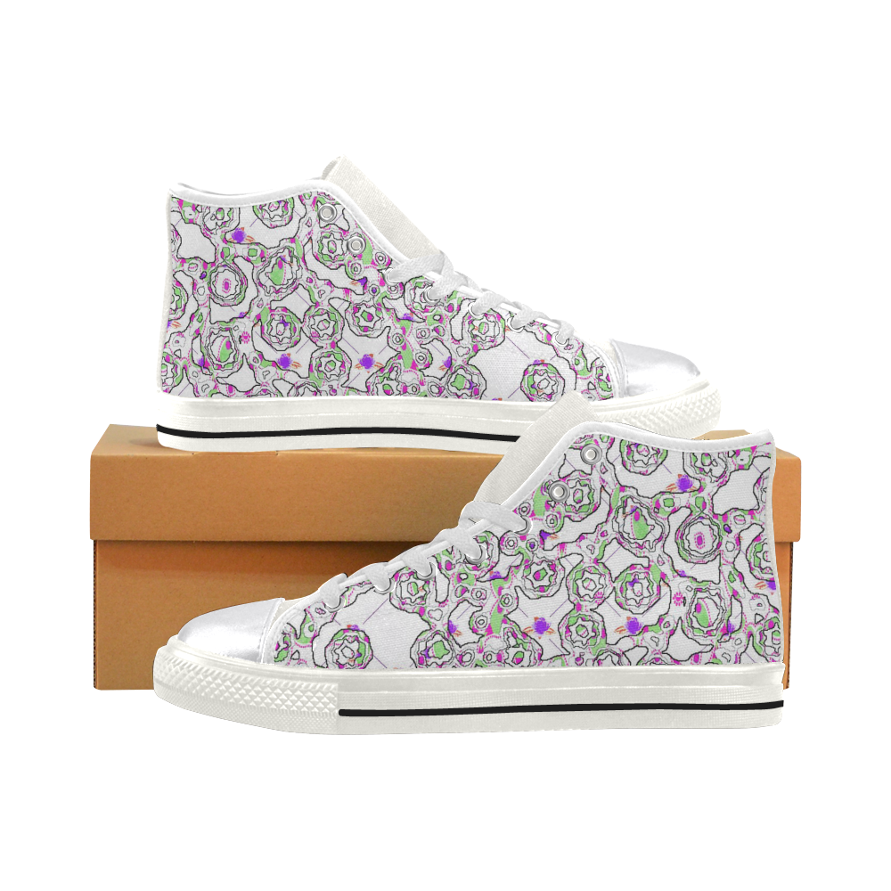 Abstract Pattern Mix 5B by FeelGood Women's Classic High Top Canvas Shoes (Model 017)