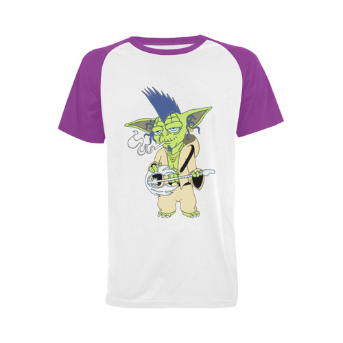 The Light Side Of The Force Blue Purple Men's Raglan T-shirt Big Size (USA Size) (Model T11)