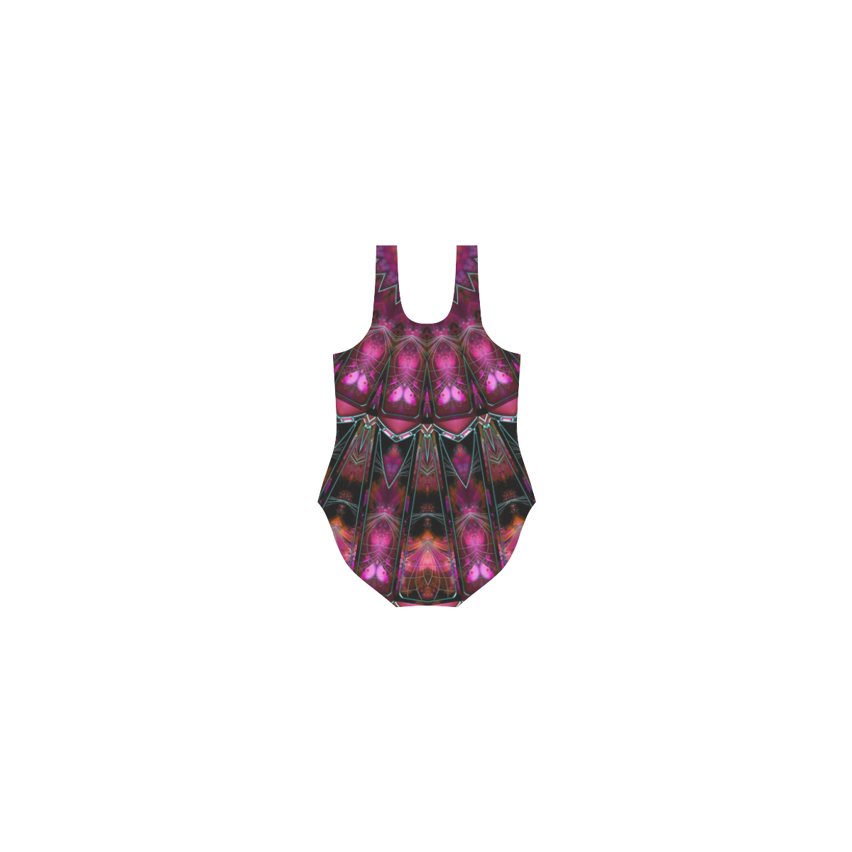 Pink Vortex Vest One Piece Swimsuit (Model S04)