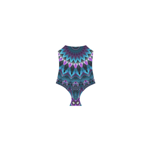 Luscious Purple And Blue Kaleidoscope Strap Swimsuit ( Model S05)