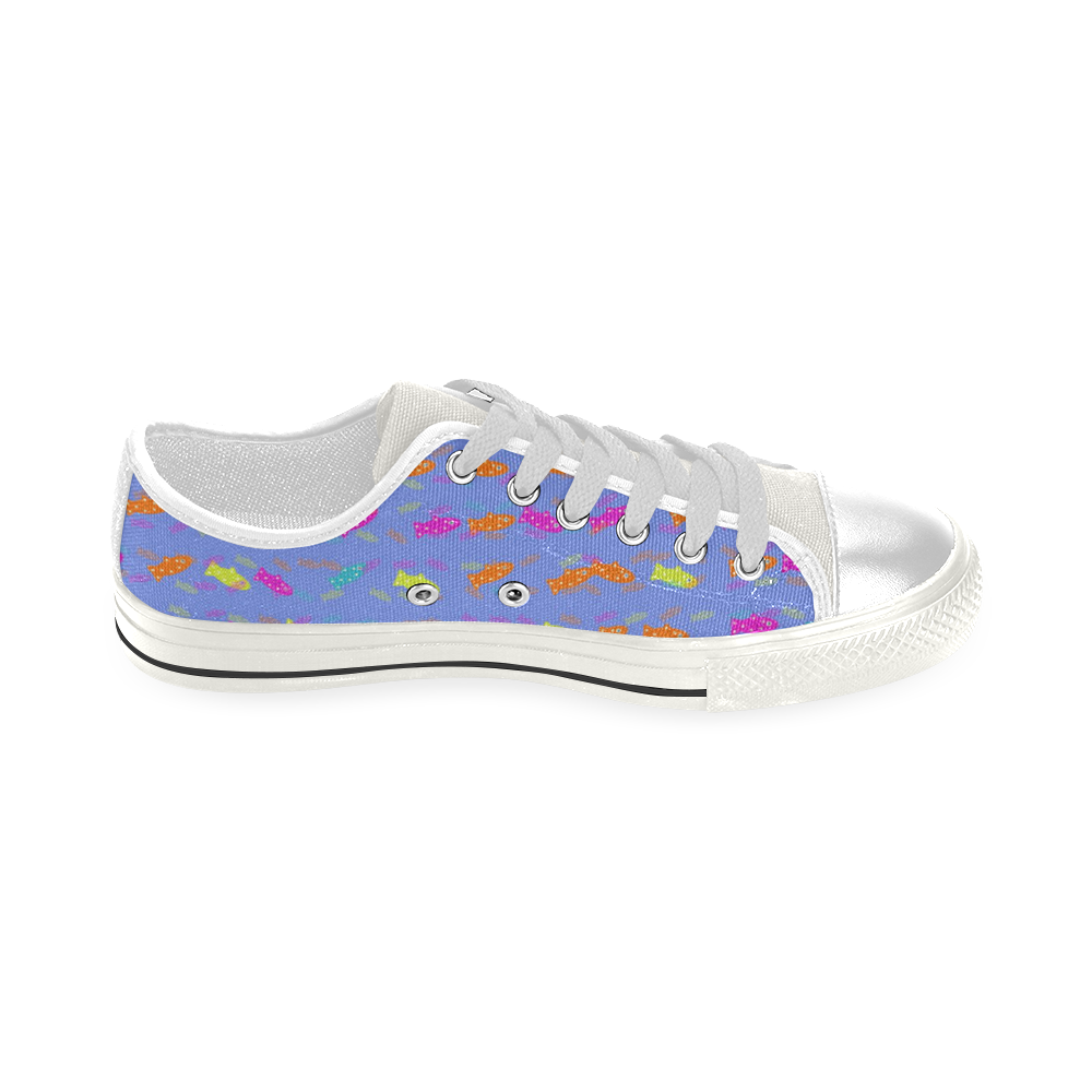 cute fish pattern A by FeelGood Low Top Canvas Shoes for Kid (Model 018)
