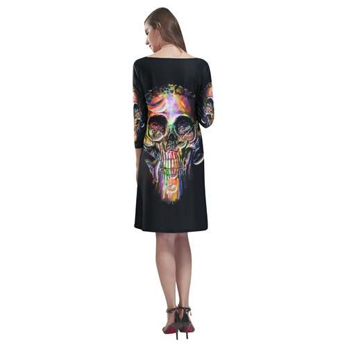 Skull Drops by Nico Bielow Rhea Loose Round Neck Dress(Model D22)