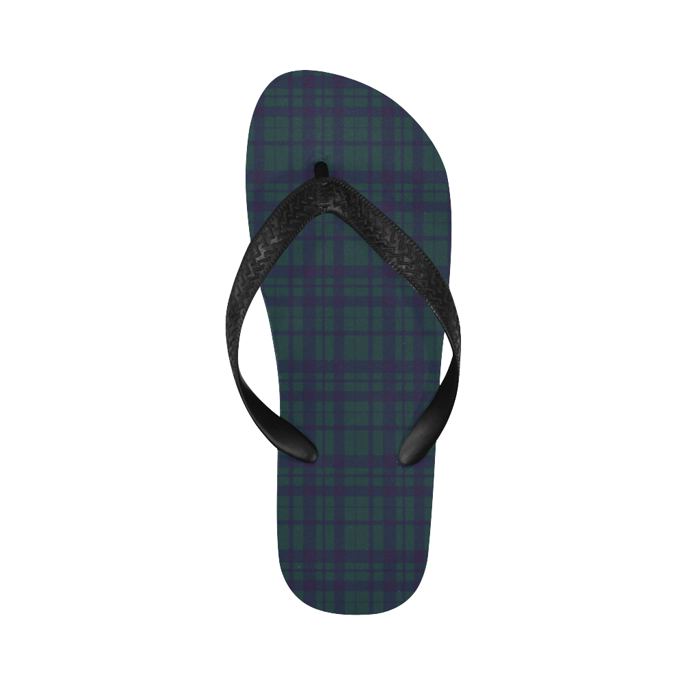 Green Plaid Hipster style plaid pattern Flip Flops for Men/Women (Model 040)