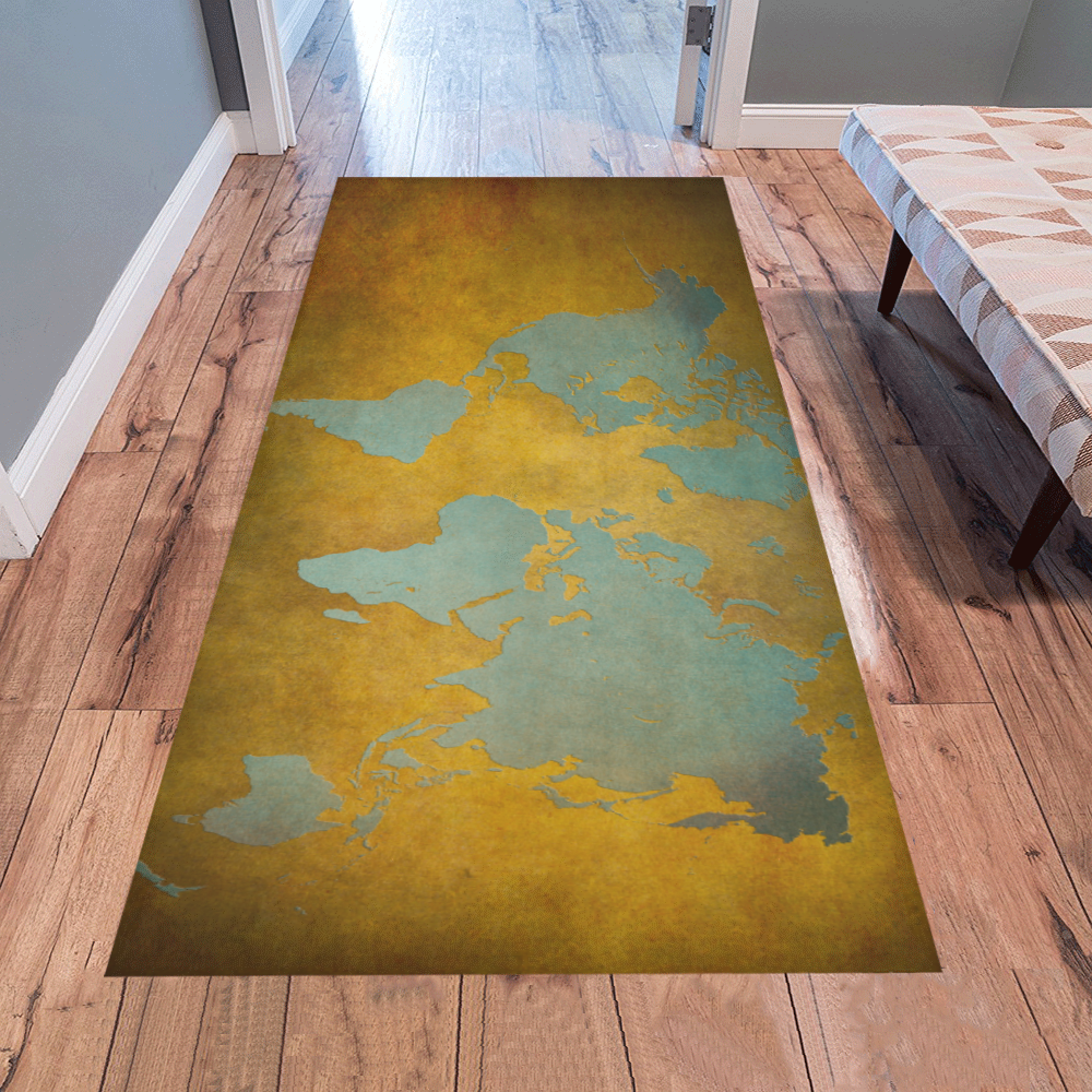 world map 34 Area Rug 7'x3'3''