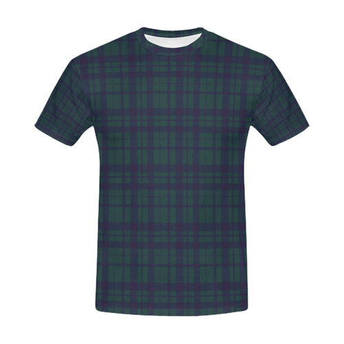 Green Plaid Hipster Style All Over Print T-Shirt for Men (USA Size) (Model T40)