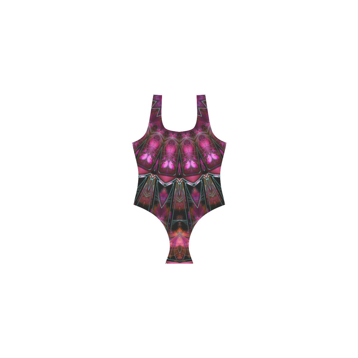 Pink Vortex Vest One Piece Swimsuit (Model S04)