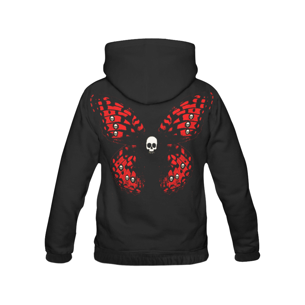 Skully Butterfly All Over Print Hoodie for Women (USA Size) (Model H13)
