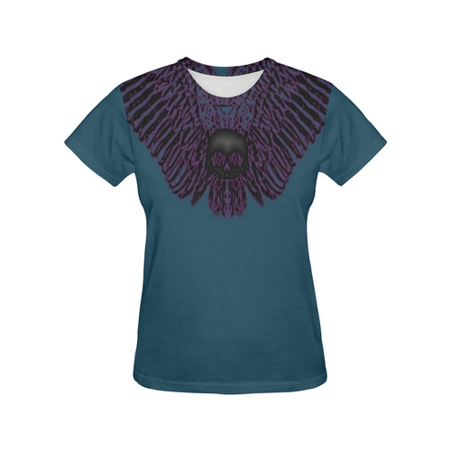 wings skull All Over Print T-Shirt for Women (USA Size) (Model T40)