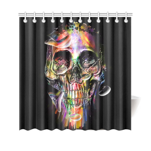 Skull Drops by Nico Bielow Shower Curtain 69"x70"