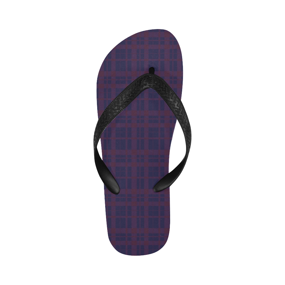 Purple Plaid  Hipster style plaid pattern Flip Flops for Men/Women (Model 040)