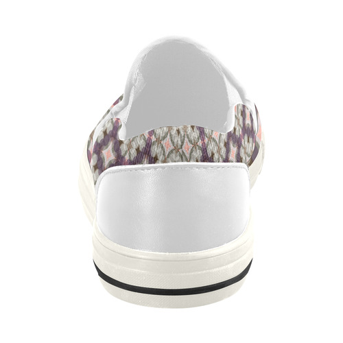 Violet Kaleidoscope Pattern Women's Slip-on Canvas Shoes (Model 019)