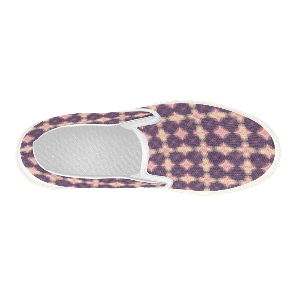 Purple Kaleidoscope Pattern Women's Slip-on Canvas Shoes (Model 019)