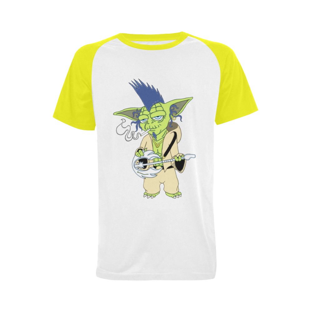 The Light Side Of The Force Blue Yellow Men's Raglan T-shirt Big Size (USA Size) (Model T11)