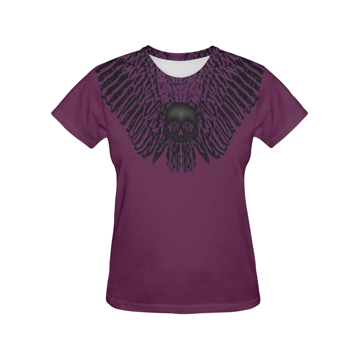 wings skull 2 All Over Print T-Shirt for Women (USA Size) (Model T40)