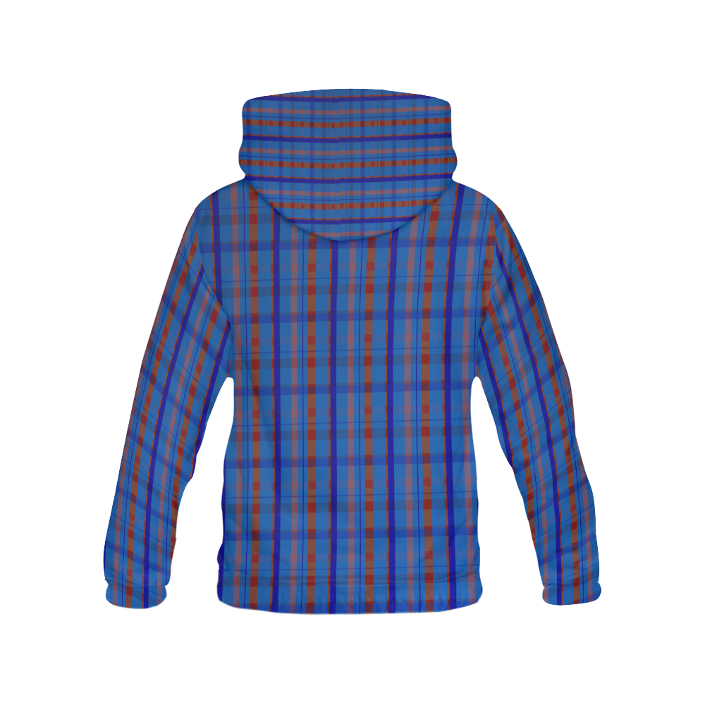 Royal Blue Plaid Hipster Style All Over Print Hoodie for Men (USA Size) (Model H13)
