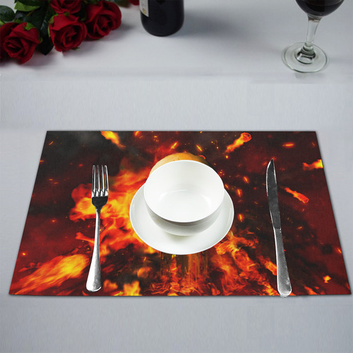 Amazing skull with fire Placemat 12’’ x 18’’ (Set of 6)
