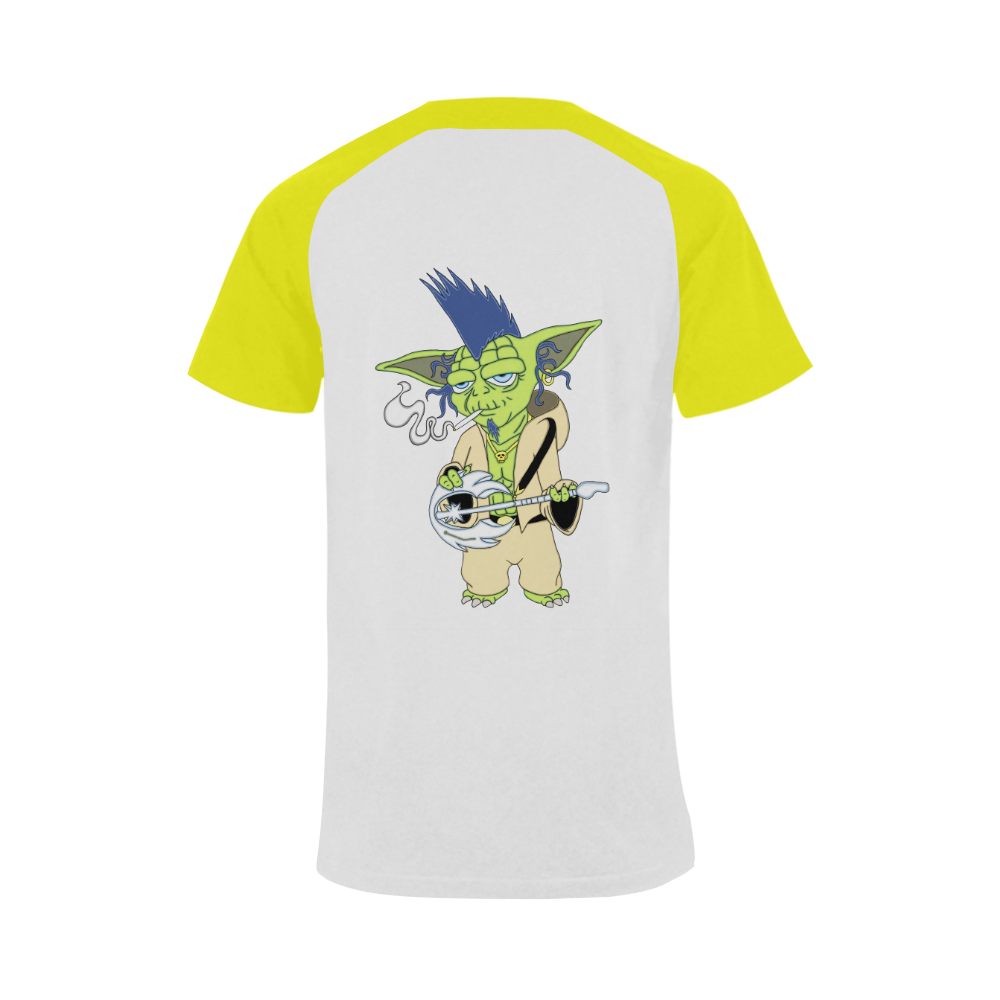The Light Side Of The Force Blue Yellow Men's Raglan T-shirt Big Size (USA Size) (Model T11)