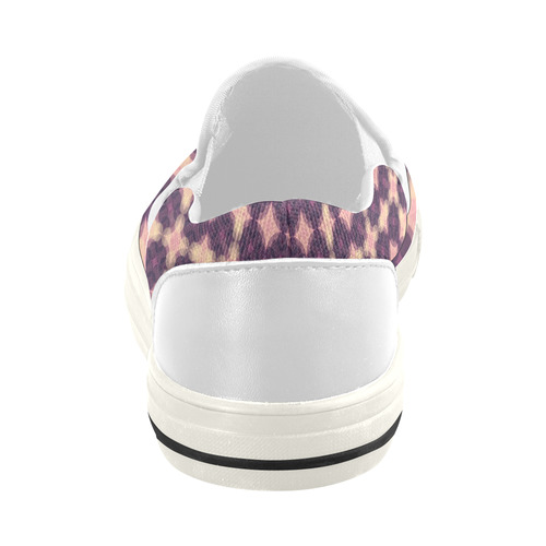Purple Kaleidoscope Pattern Women's Slip-on Canvas Shoes (Model 019)