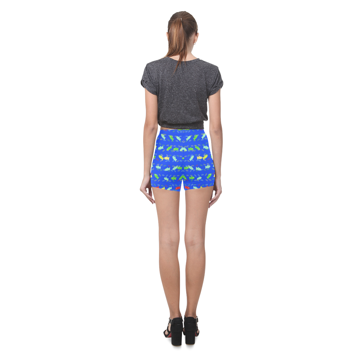 cute fish pattern C by FeelGood Briseis Skinny Shorts (Model L04)