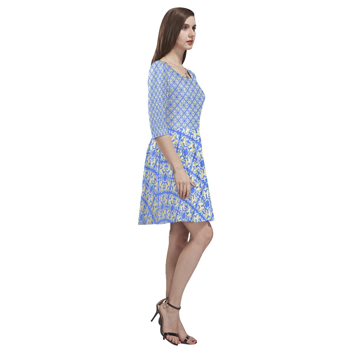 000-25 Tethys Half-Sleeve Skater Dress(Model D20)