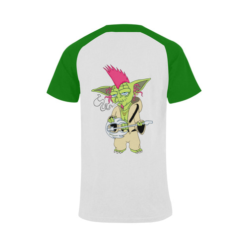 The Light Side Of The Force Pink Green Men's Raglan T-shirt Big Size (USA Size) (Model T11)