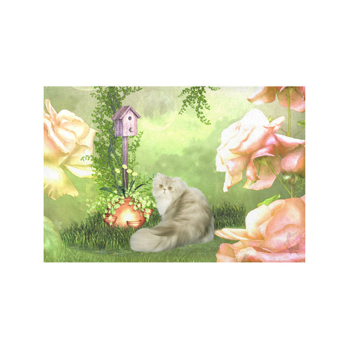 Cute cat in a garden Placemat 12’’ x 18’’ (Set of 6)