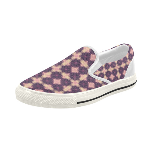 Purple Kaleidoscope Pattern Women's Slip-on Canvas Shoes (Model 019)