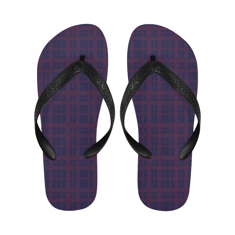 Purple Plaid Hipster style plaid pattern Flip Flops for Men/Women ...