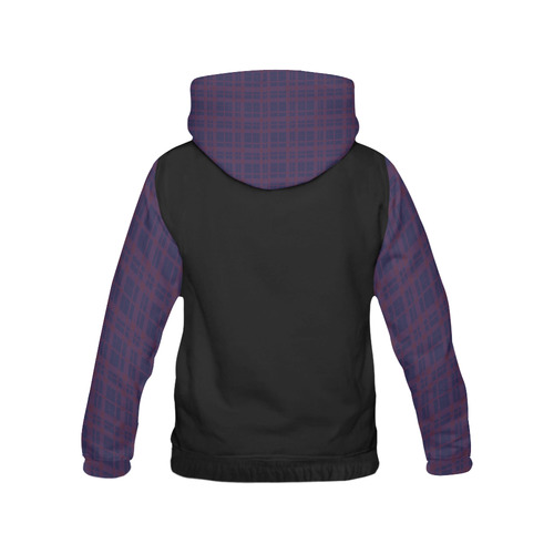 Purple Plaid Hipster Style Hood & Sleeves All Over Print Hoodie for Men (USA Size) (Model H13)
