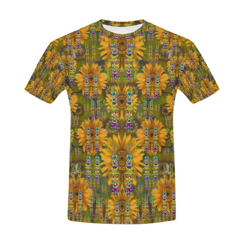 Magic Fantasy Sun Rose Fields All Over Print T-Shirt for Men (USA Size) (Model T40)