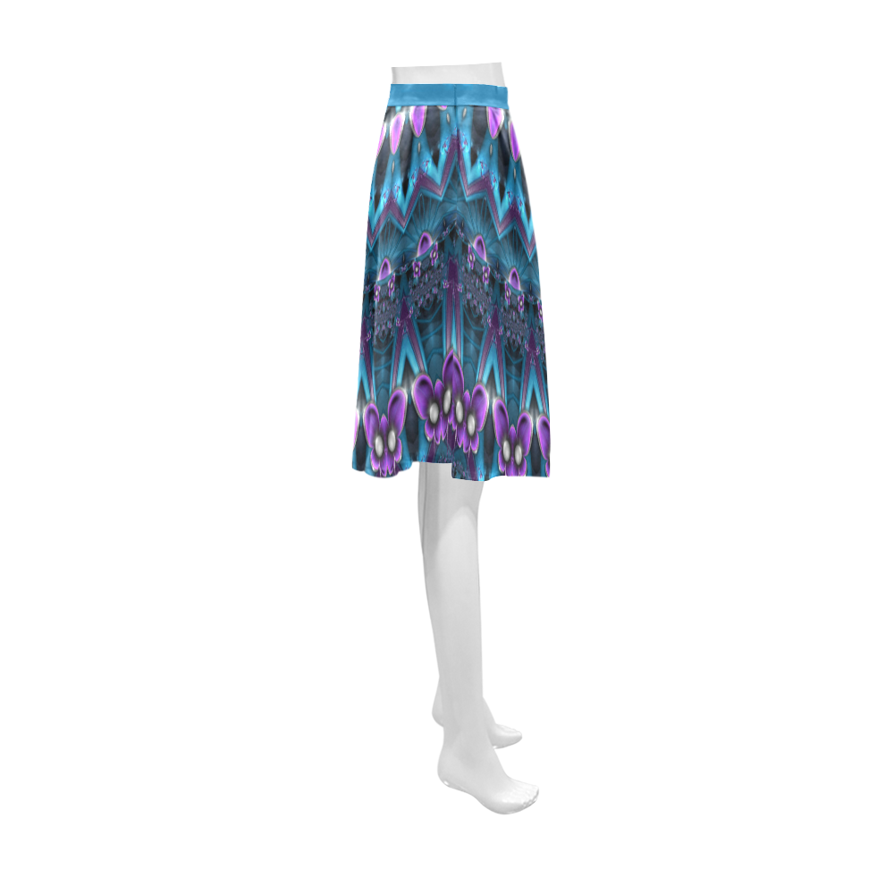 Luscious Purple And Blue Kaleidoscope Athena Women's Short Skirt (Model D15)