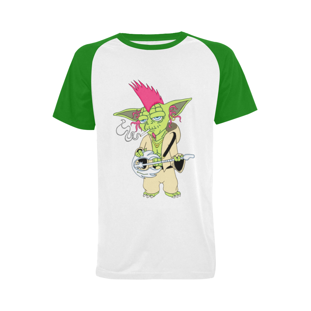 The Light Side Of The Force Pink Green Men's Raglan T-shirt Big Size (USA Size) (Model T11)