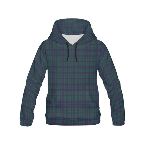 Green Plaid Hipster Style All Over Print Hoodie for Men (USA Size) (Model H13)