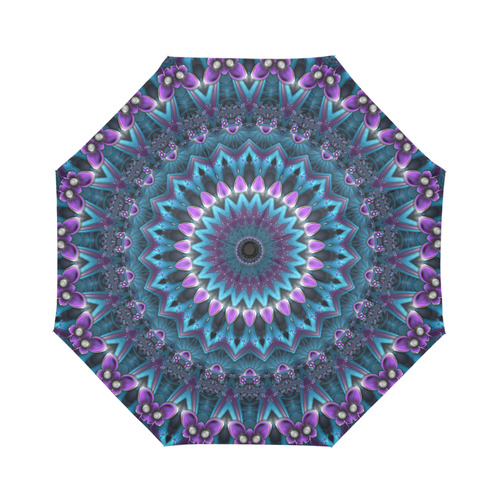 Luscious Purple And Blue Kaleidoscope Auto-Foldable Umbrella (Model U04)