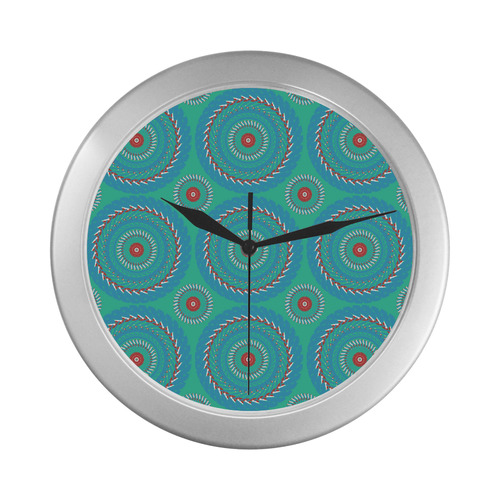 Greeen Emerald Clock Silver Color Wall Clock