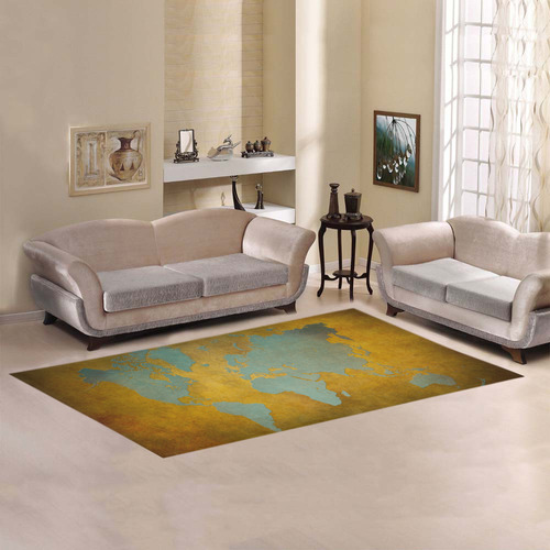 world map 34 Area Rug 7'x3'3''