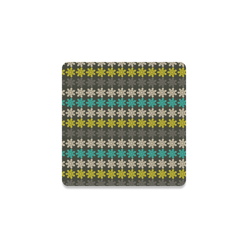 Floral Geometric Tile Square Coaster