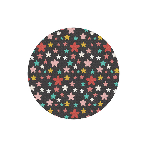 Symmetric Star Flowers Round Mousepad