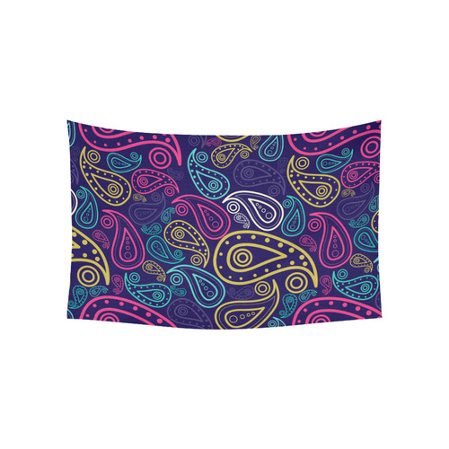 paisley Cotton Linen Wall Tapestry 60"x 40"